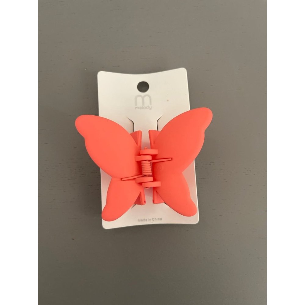 NEW ORANGE BUTTERFLY HAIR CLIP SOFT MATTE COLOR HAIR ACCESSORIES